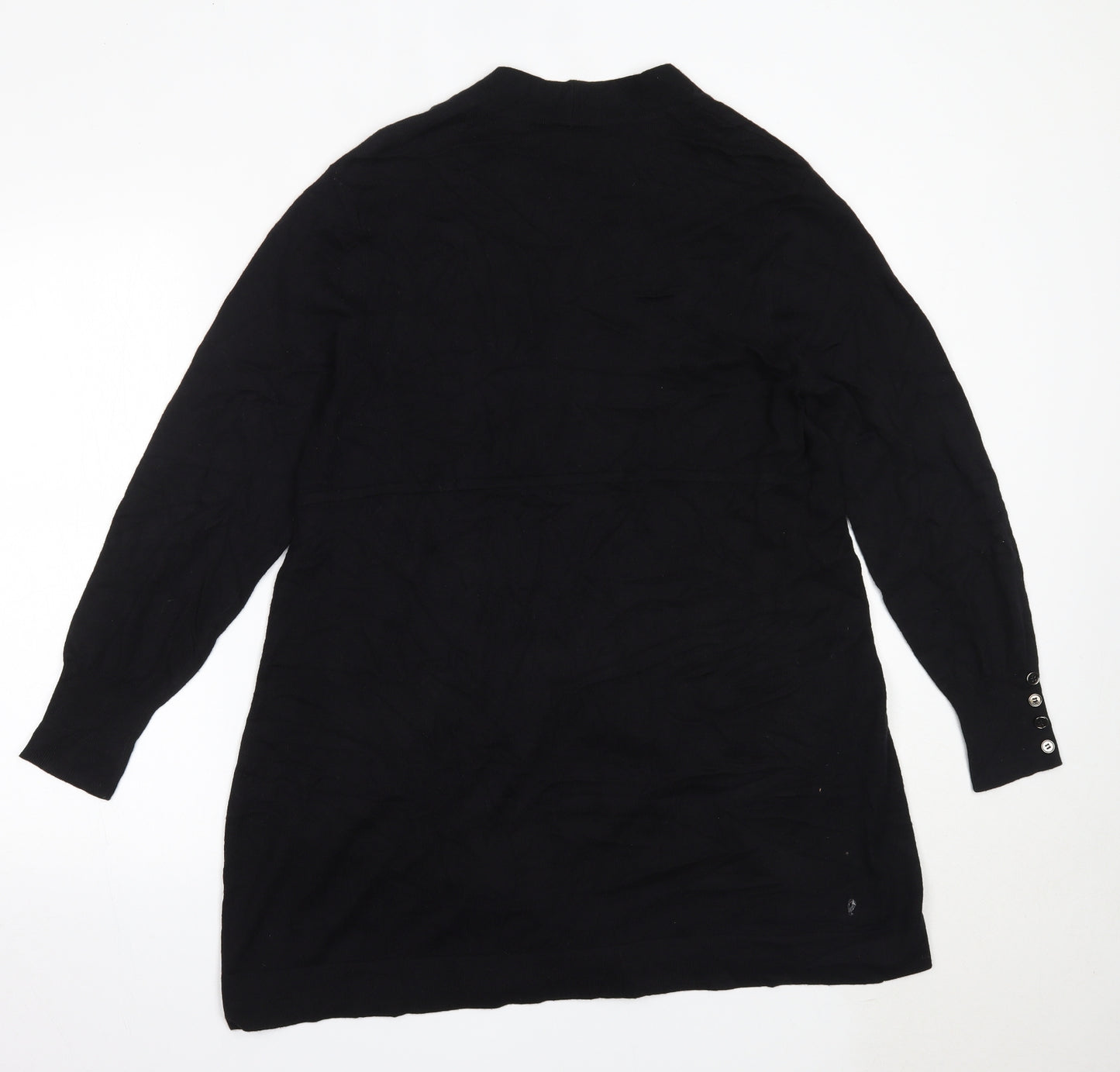 Wallis Womens Black Round Neck  Nylon Cardigan Jumper Size L