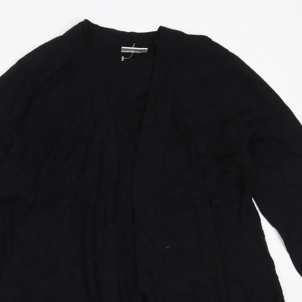 Wallis Womens Black Round Neck  Nylon Cardigan Jumper Size L
