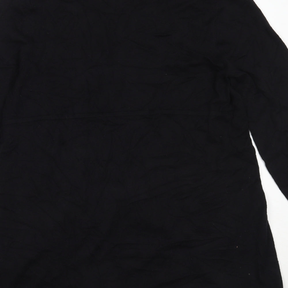 Wallis Womens Black Round Neck  Nylon Cardigan Jumper Size L