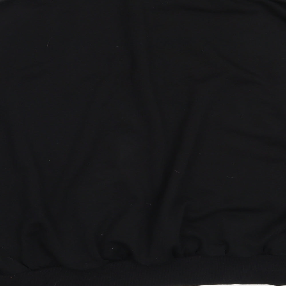 SheIn Womens Black  Polyester Henley Sweatshirt Size L