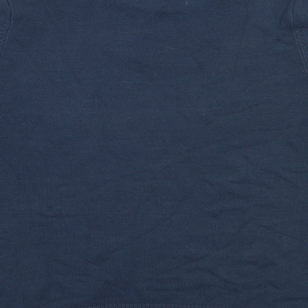 Katie Smith Womens Blue High Neck  Acrylic Pullover Jumper Size L