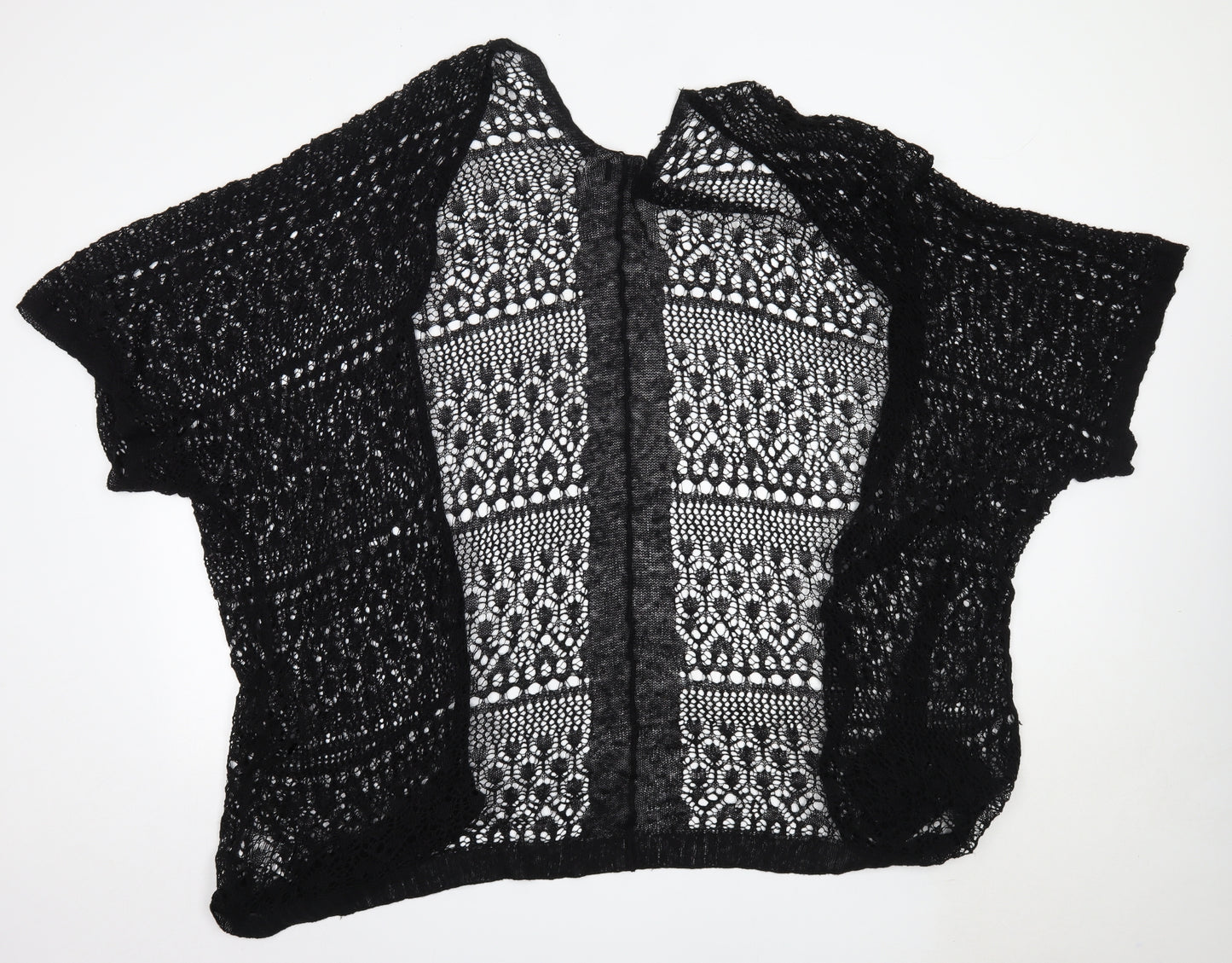 Yours Womens Black Round Neck  Linen Cardigan Jumper Size 30