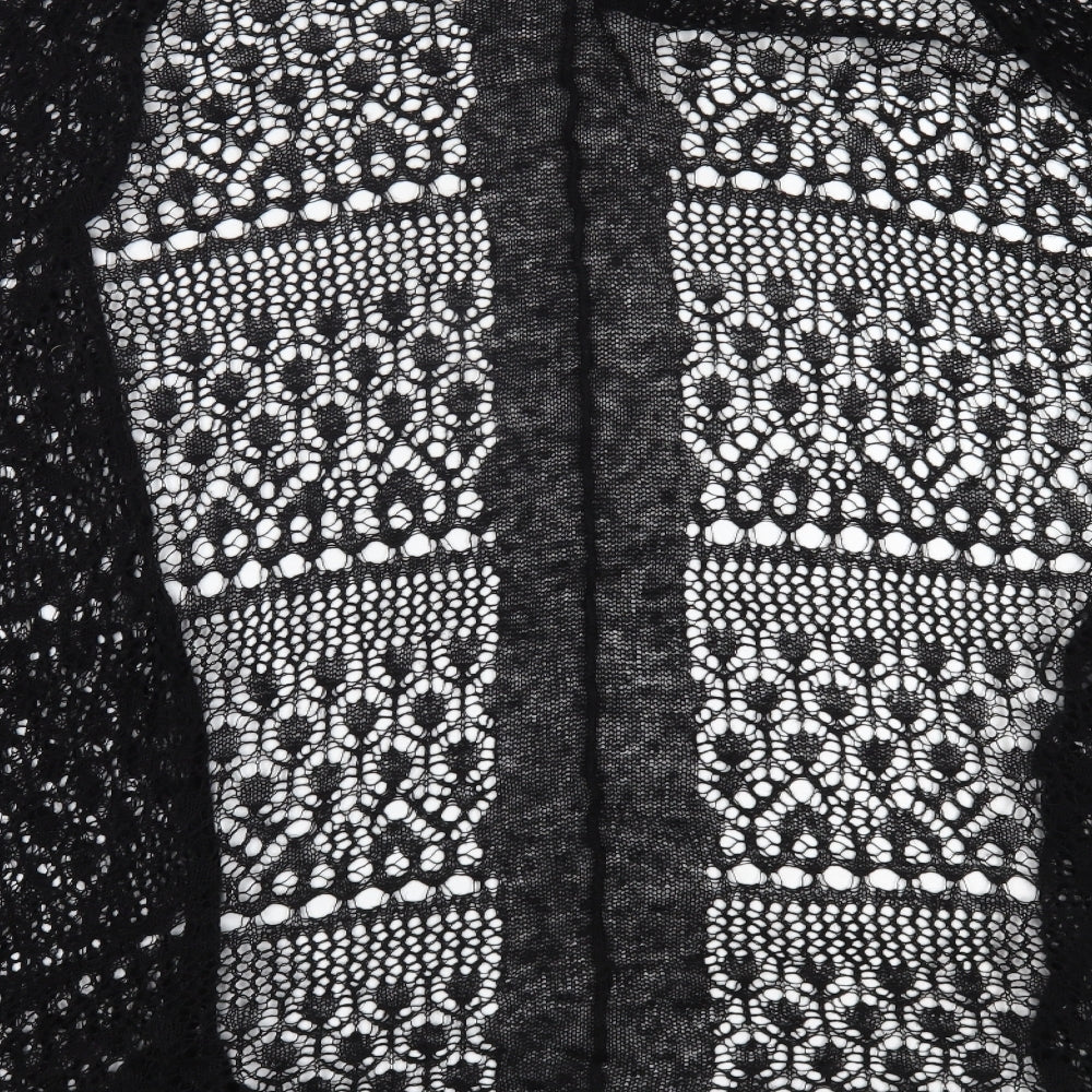 Yours Womens Black Round Neck  Linen Cardigan Jumper Size 30