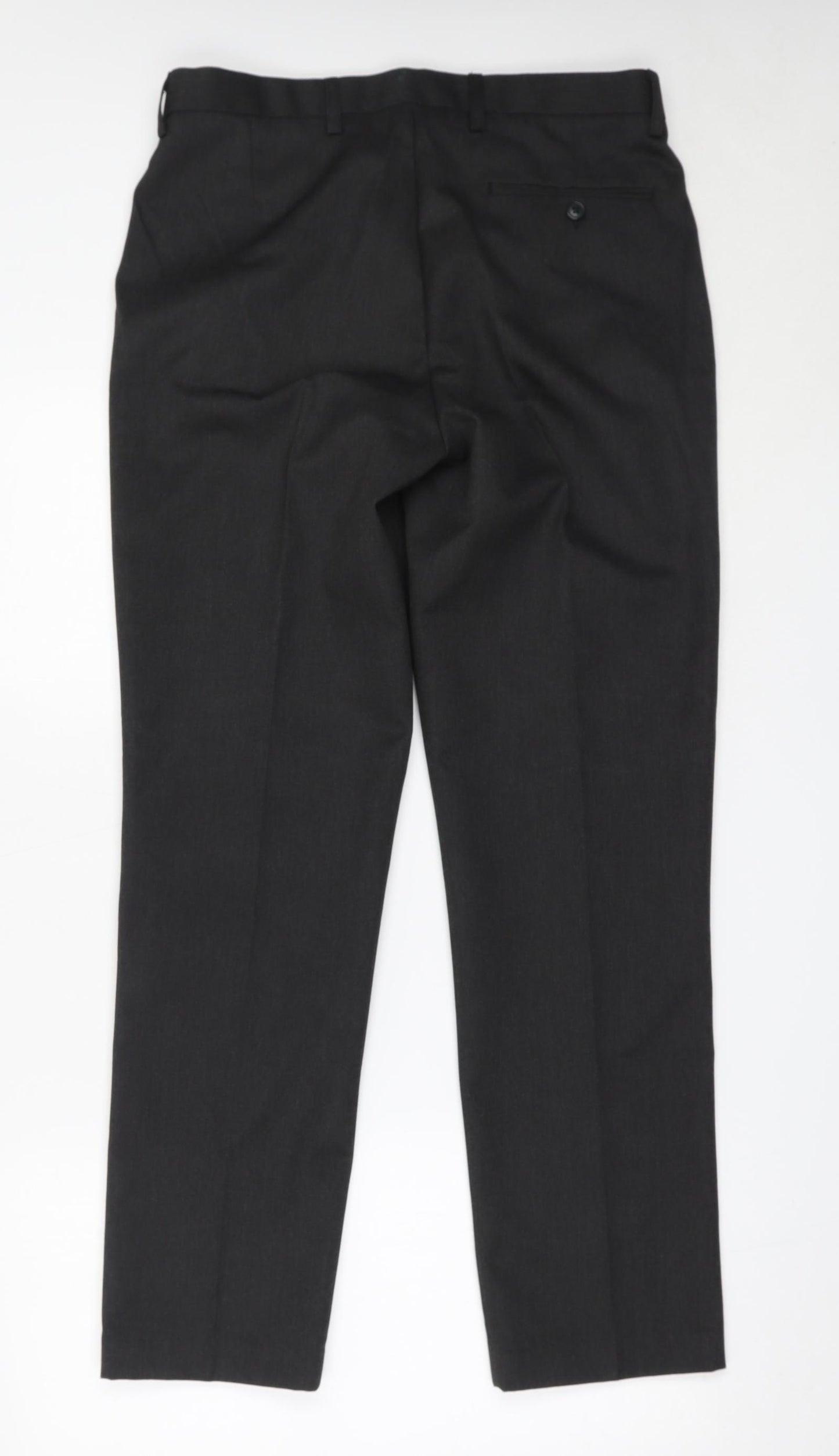 Banner Mens Grey  Polyester Trousers  Size 32 in L30 in Regular  - school