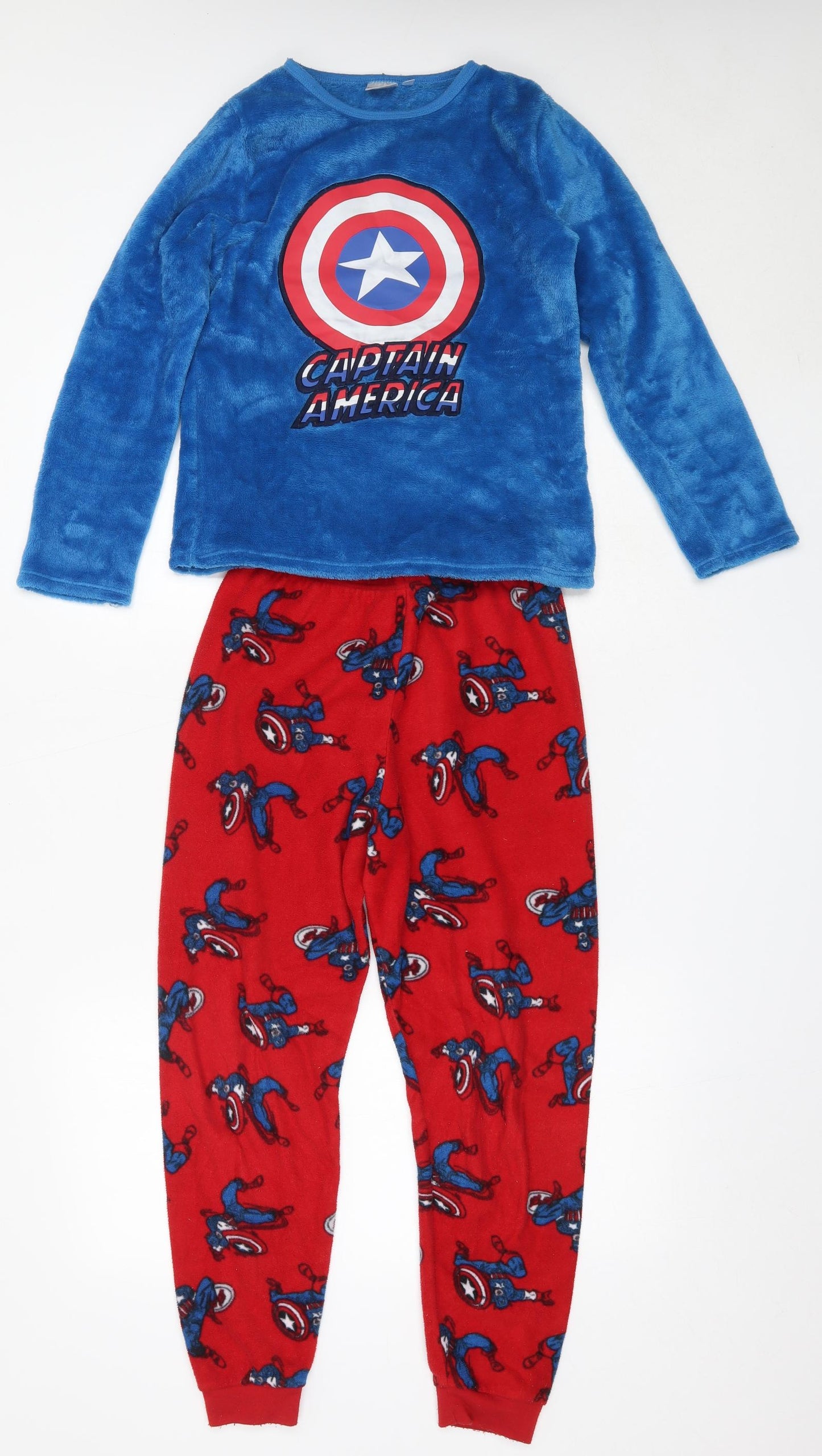 Marvel Boys Blue Solid Polyester  Pyjama Set Size 9-10 Years   - Captain America