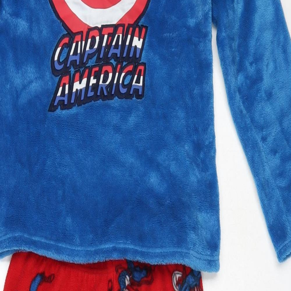 Marvel Boys Blue Solid Polyester  Pyjama Set Size 9-10 Years   - Captain America
