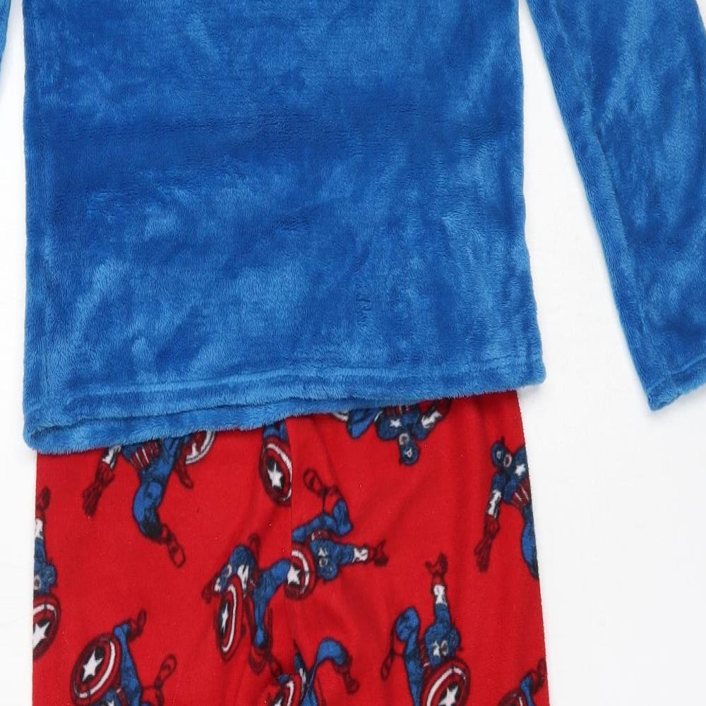 Marvel Boys Blue Solid Polyester  Pyjama Set Size 9-10 Years   - Captain America