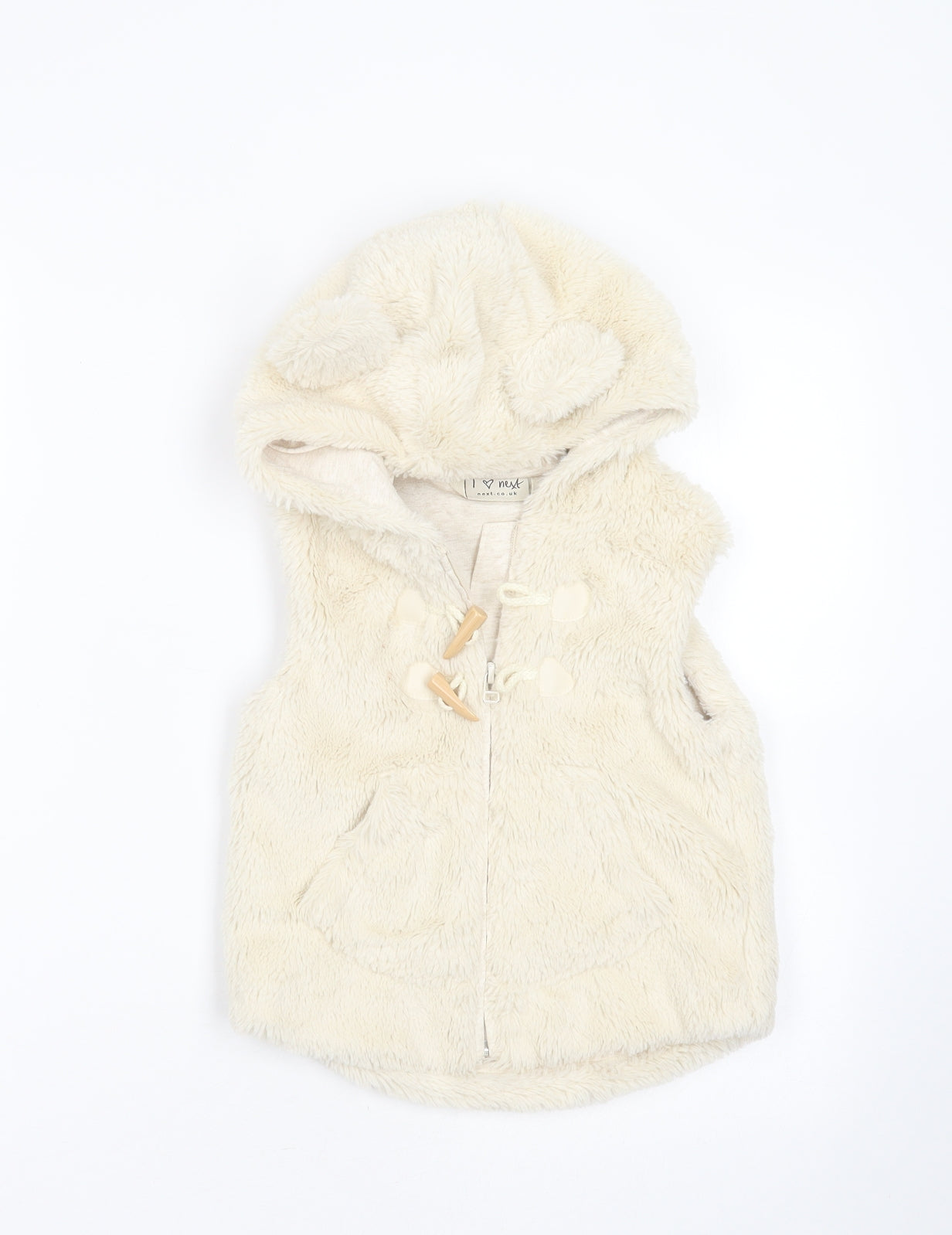 NEXT Girls Ivory   Gilet Jacket Size 3-4 Years  Zip