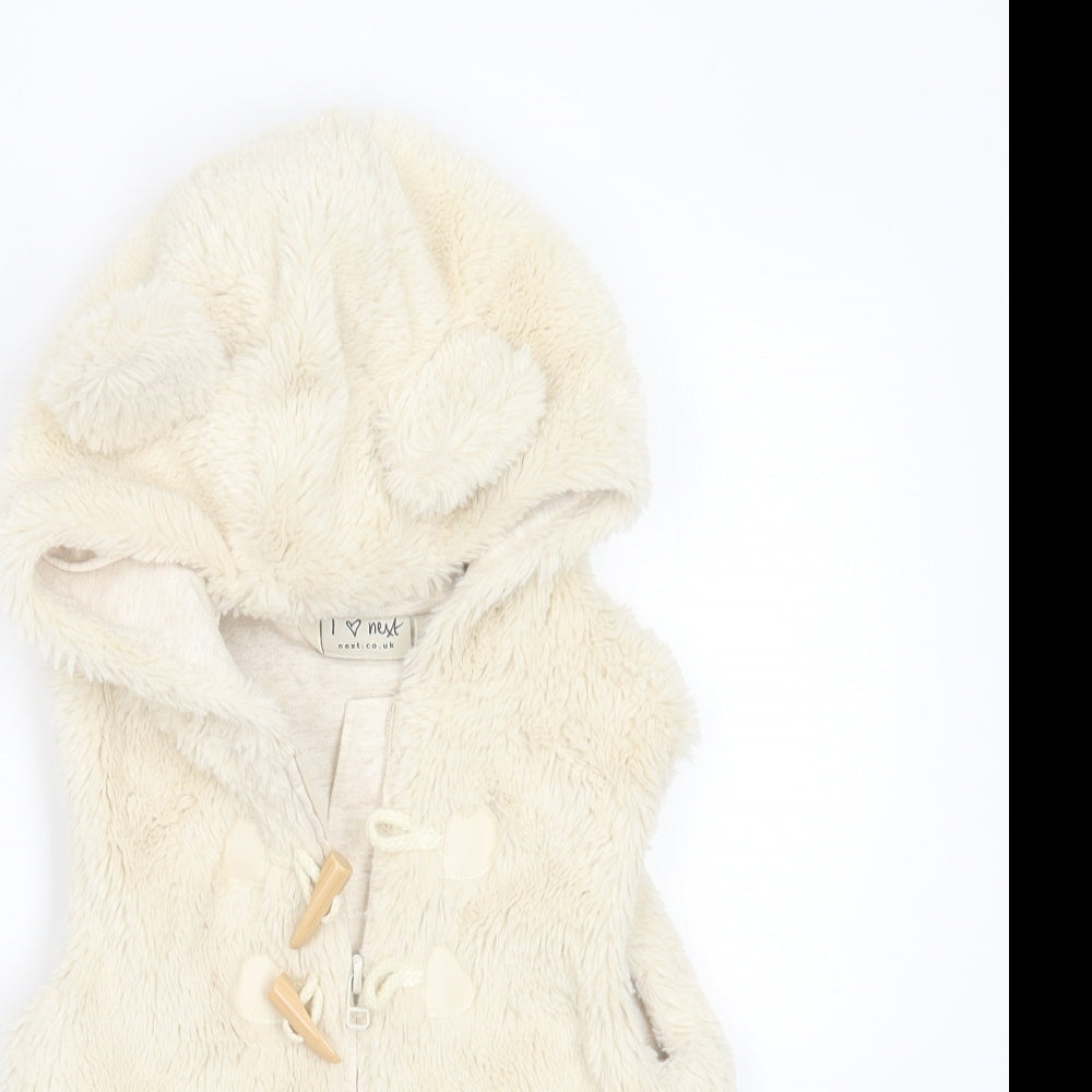 NEXT Girls Ivory   Gilet Jacket Size 3-4 Years  Zip