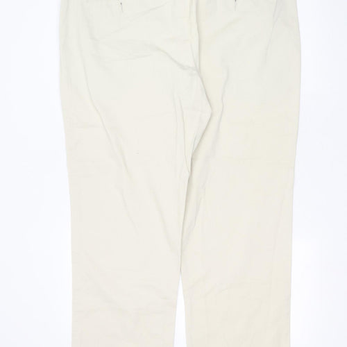 Samuel Windsor Womens Beige  Cotton Chino Trousers Size 42 in L29 in Regular Zip