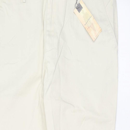 Samuel Windsor Womens Beige  Cotton Chino Trousers Size 42 in L29 in Regular Zip
