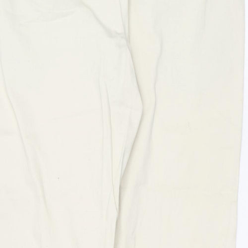 Samuel Windsor Womens Beige  Cotton Chino Trousers Size 42 in L29 in Regular Zip
