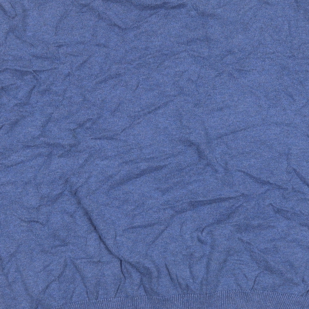 Marks and Spencer Mens Blue V-Neck  Cotton Pullover Jumper Size 2XL