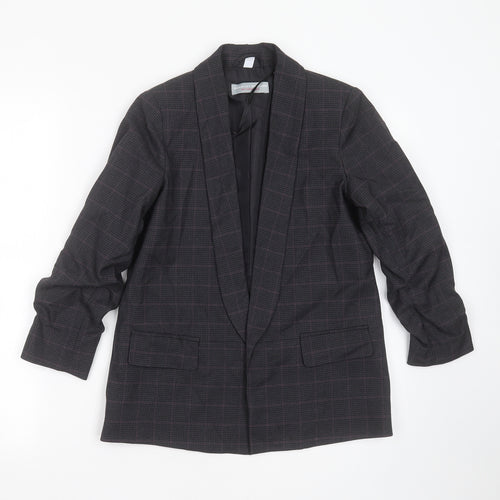 Dorothy Perkins Womens Grey Check Polyester Jacket Blazer Size 4