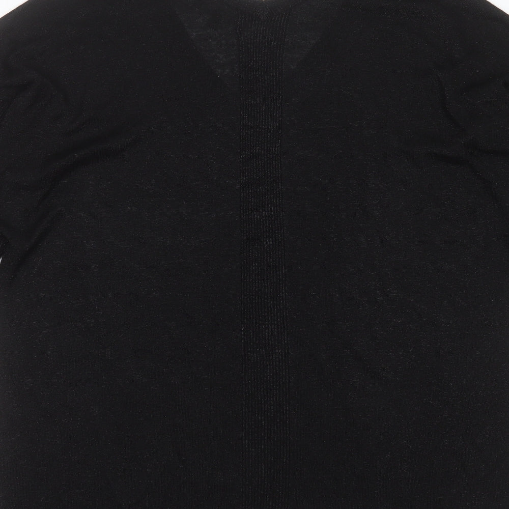 NEXT Womens Black V-Neck  Viscose Pullover Jumper Size 14   - beaded
