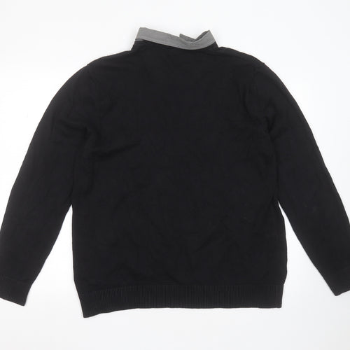 Burton Womens Black Collared  Cotton Pullover Jumper Size XL