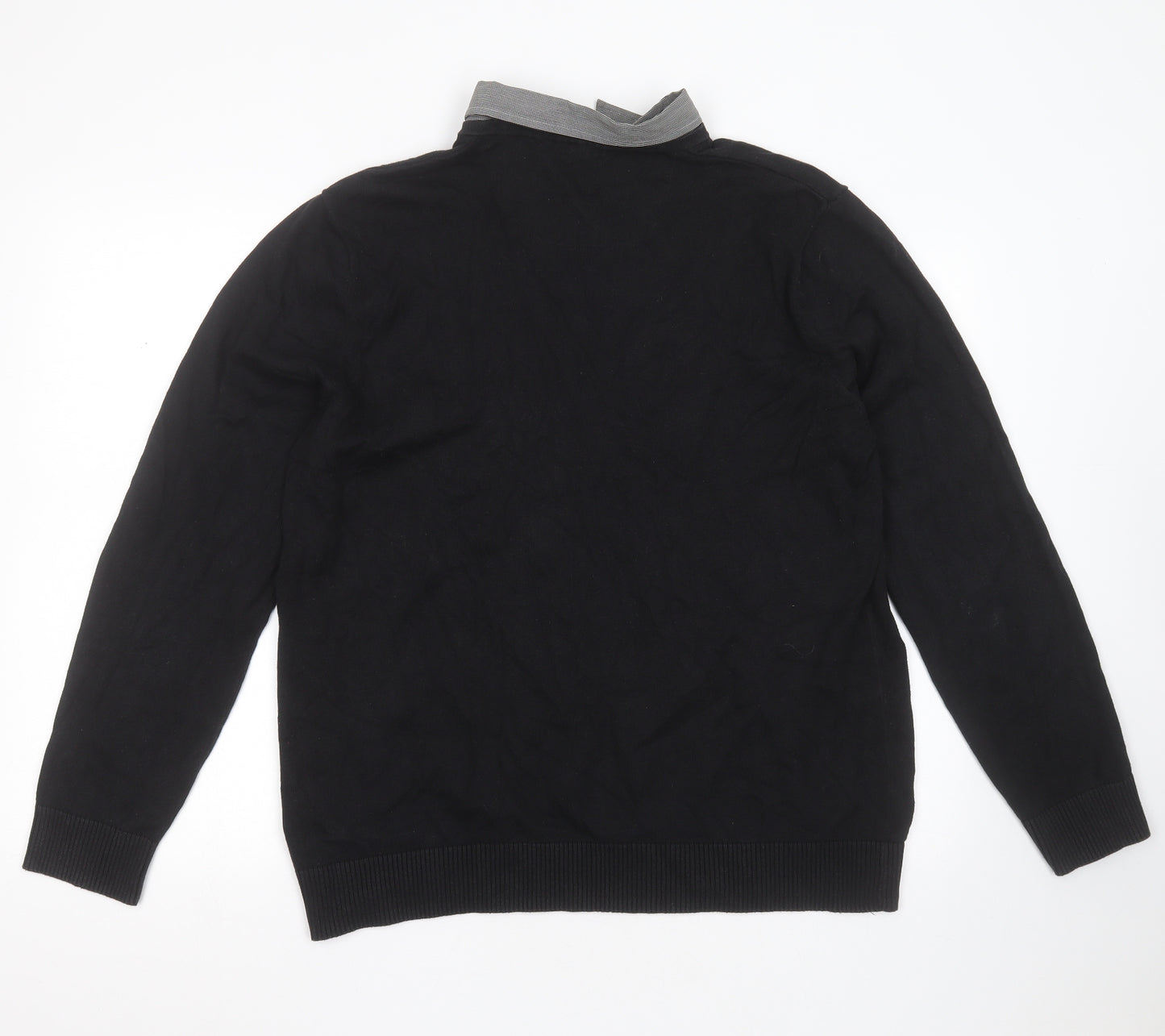 Burton Womens Black Collared  Cotton Pullover Jumper Size XL