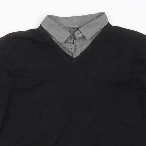 Burton Womens Black Collared  Cotton Pullover Jumper Size XL