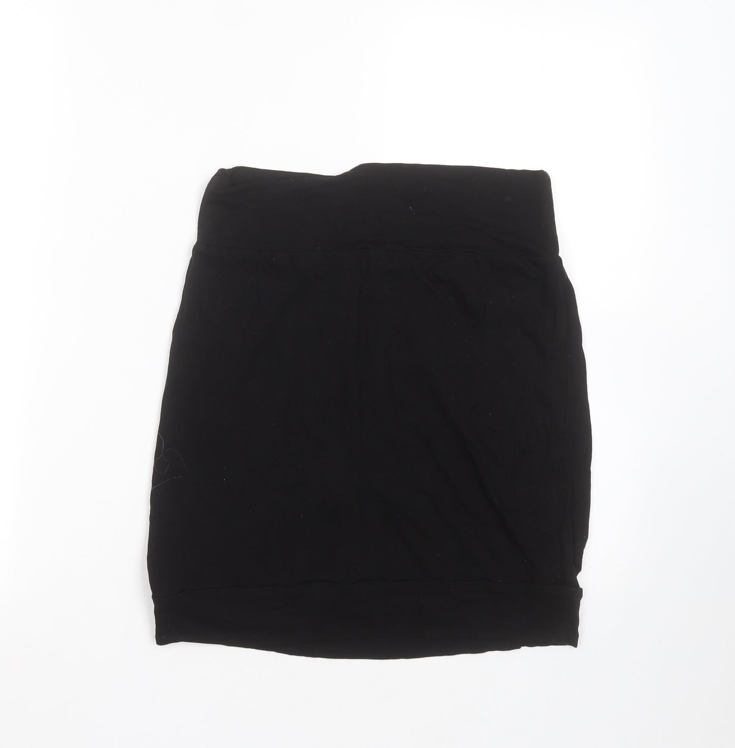Papaya Womens Black  Viscose Basic T-Shirt Size 10 Off the Shoulder