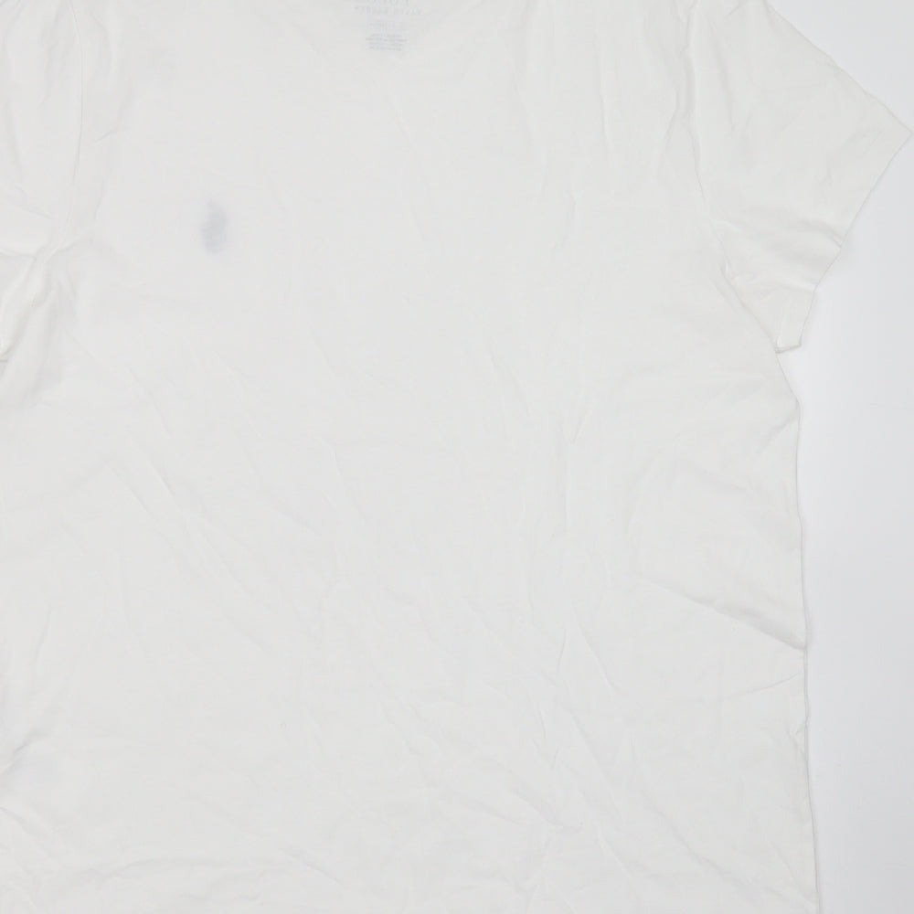 Ralph Lauren Boys White  Cotton Basic T-Shirt Size 15 Years Round Neck