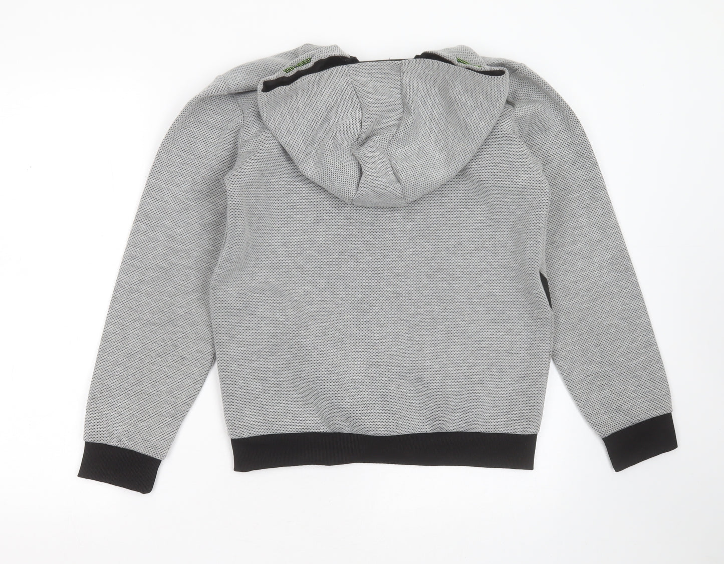 Matalan Boys Grey Geometric Polyester Full Zip Hoodie Size 12 Years  Zip