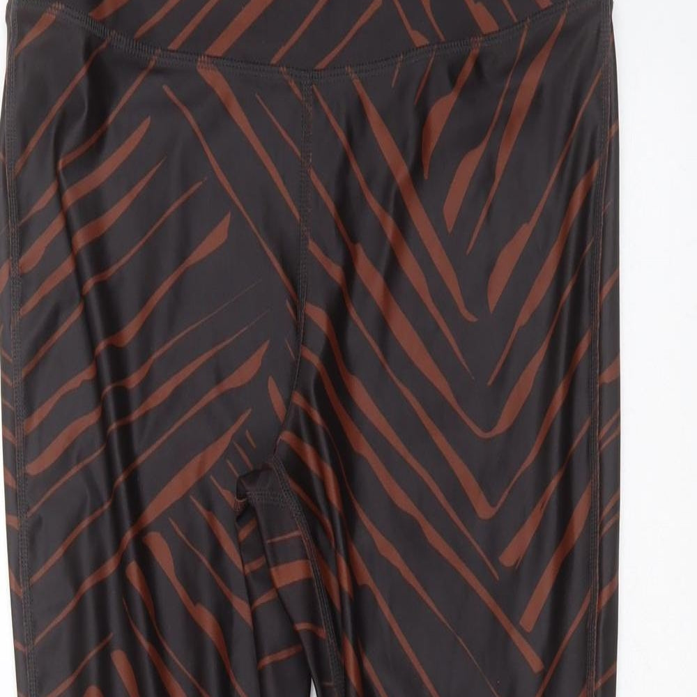 H&M Womens Black Animal Print Polyester Compression Leggings Size M L27 in Extra-Slim