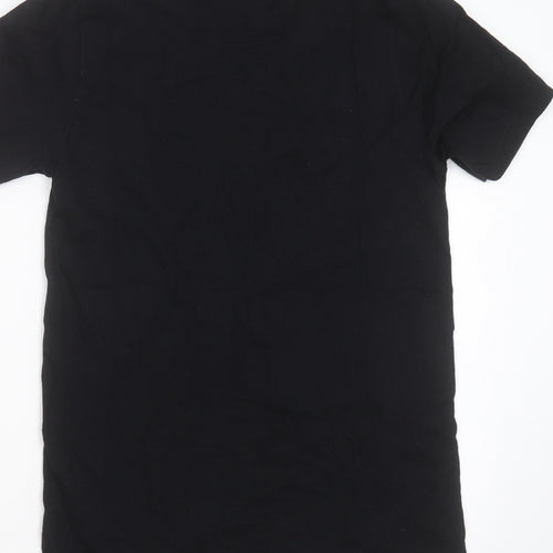 Canvas Womens Black  Cotton Basic T-Shirt Size S Round Neck - laverne