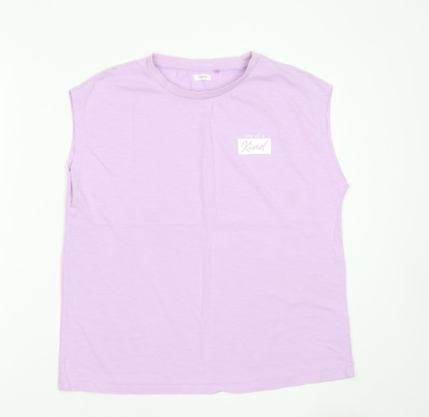 NEXT Girls Purple  Cotton Basic T-Shirt Size 15 Years Round Neck  - One of a kind