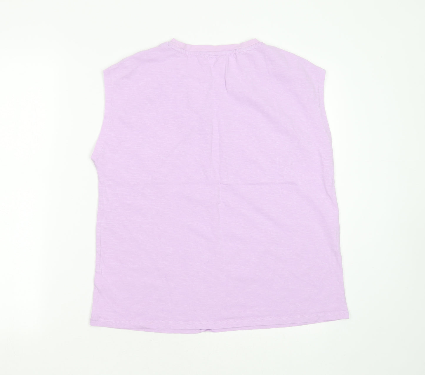 NEXT Girls Purple  Cotton Basic T-Shirt Size 15 Years Round Neck  - One of a kind