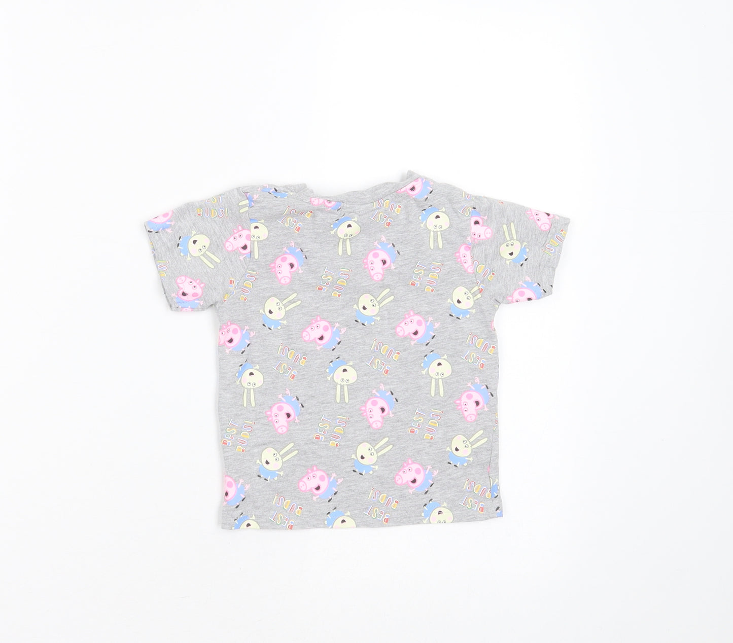 Primark Baby Grey  Cotton Basic T-Shirt Size 12-18 Months Round Neck  - peppa pig