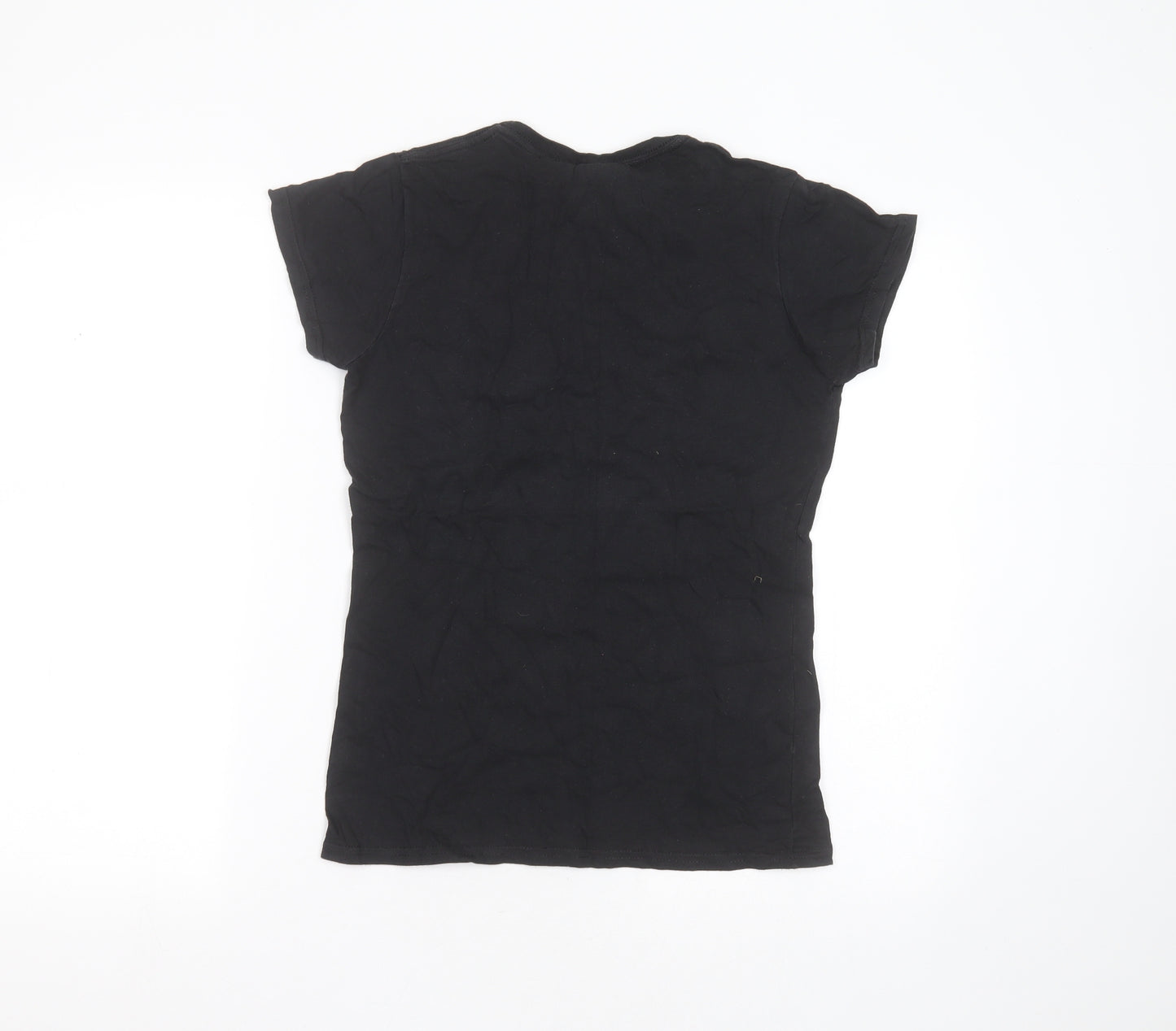 the british museum Womens Black  Cotton Basic T-Shirt Size S Round Neck - skull