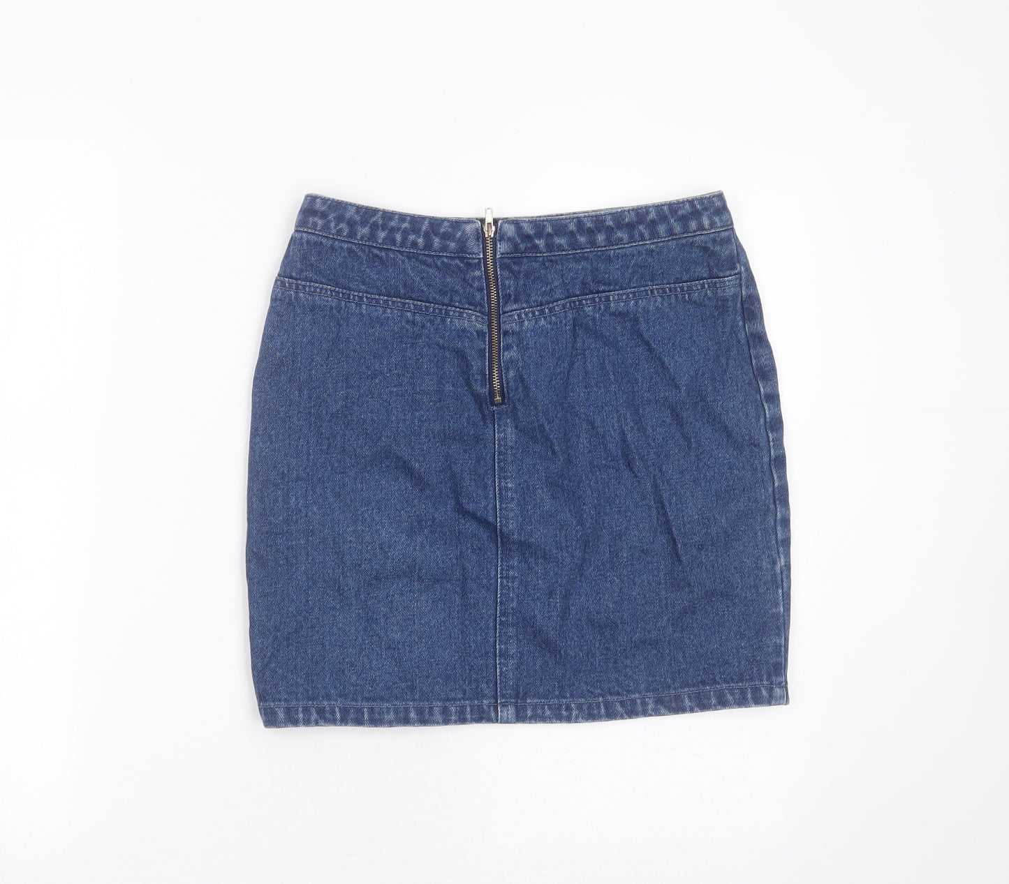 Missguided Womens Blue  Cotton Mini Skirt Size 8