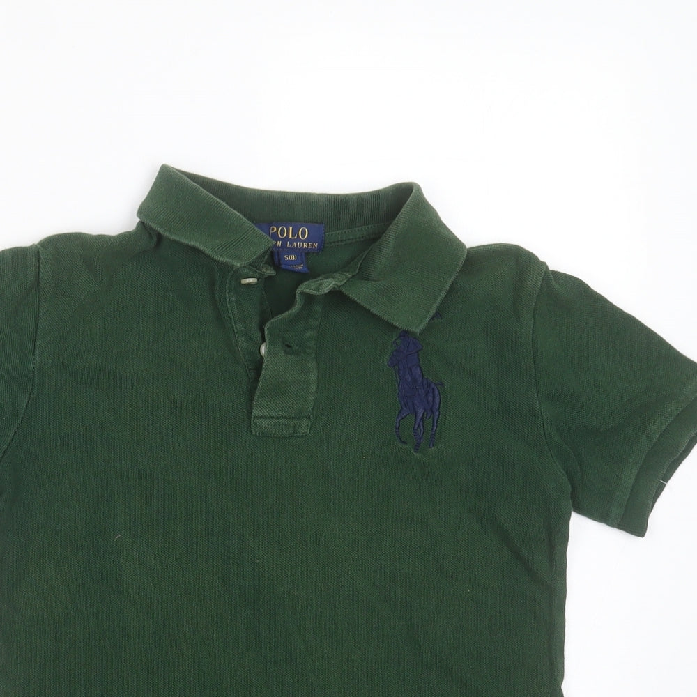 Polo Ralph Lauren Boys Green  Cotton Basic Polo Size 8 Years Collared