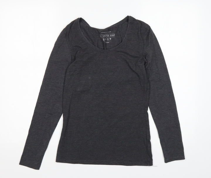 Atmosphere Girls Grey Cotton Basic T-Shirt Size 8 Years Scoop Neck