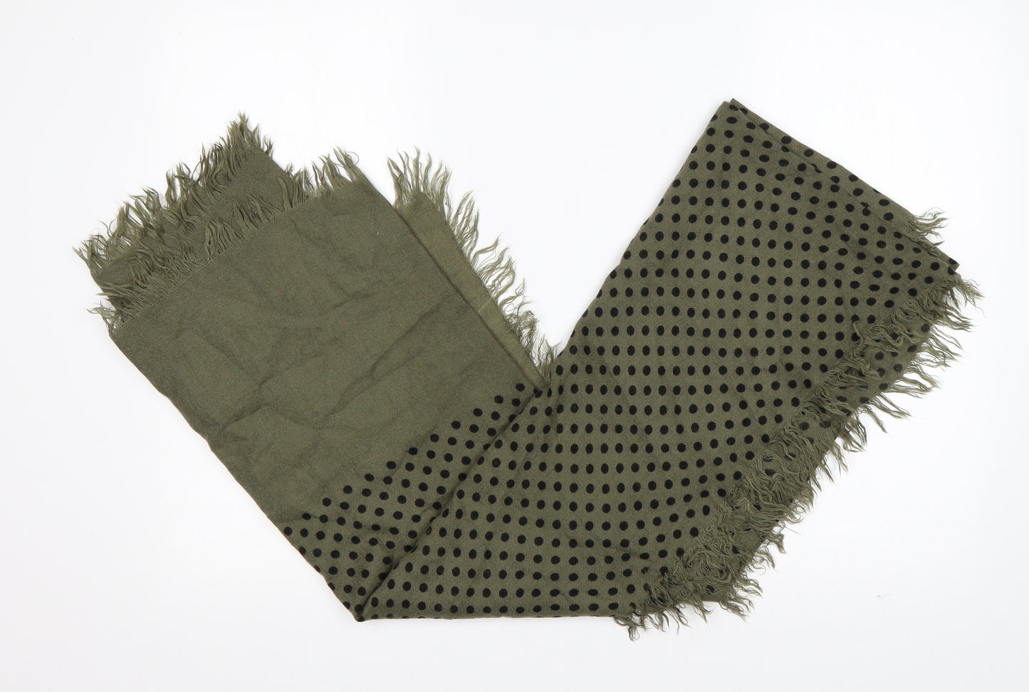 Preworn Womens Green Polka Dot Acrylic  Shawl/Wrap