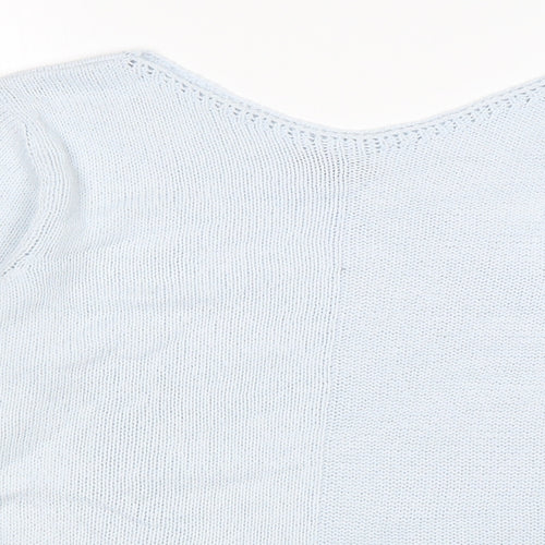 Per Una  Womens Blue Round Neck  Viscose Pullover Jumper Size 8