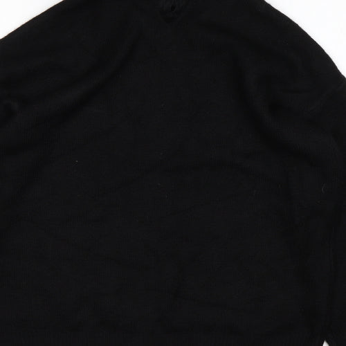 Papaya Womens Black Collared  Acrylic Pullover Jumper Size M