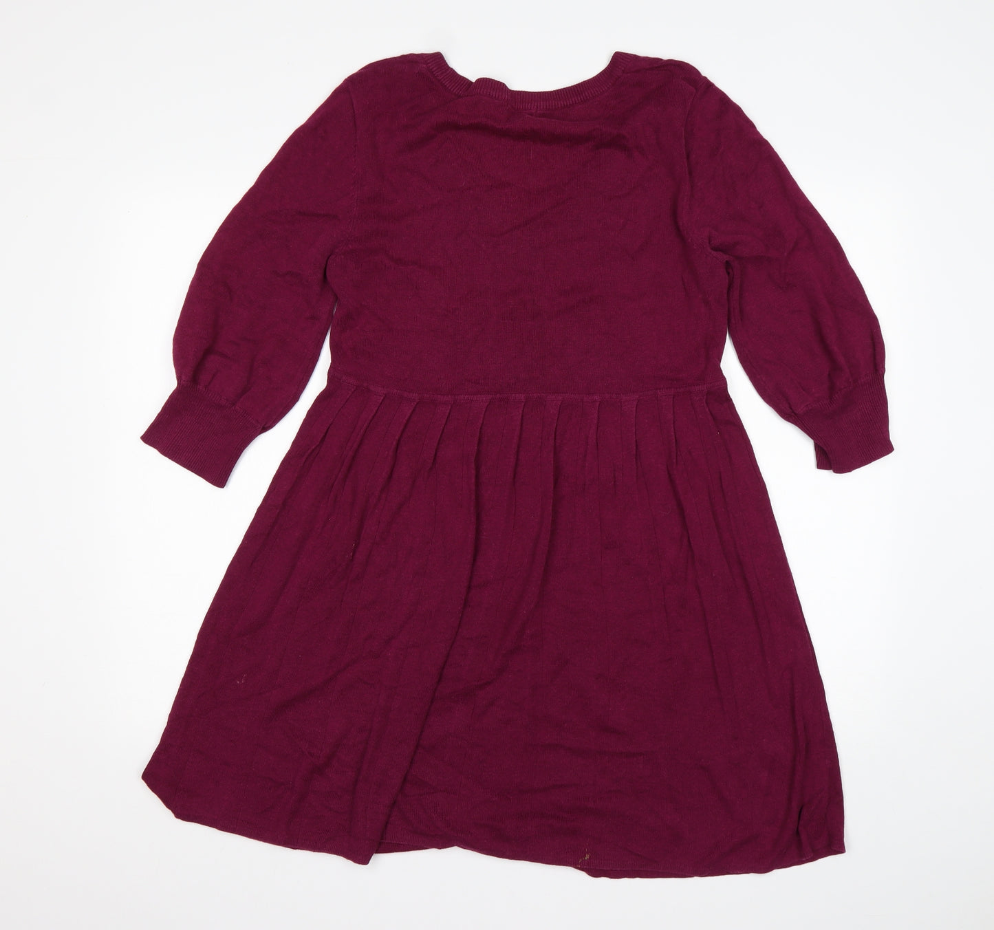 M&Co Womens Purple  Viscose Jumper Dress  Size M  Round Neck