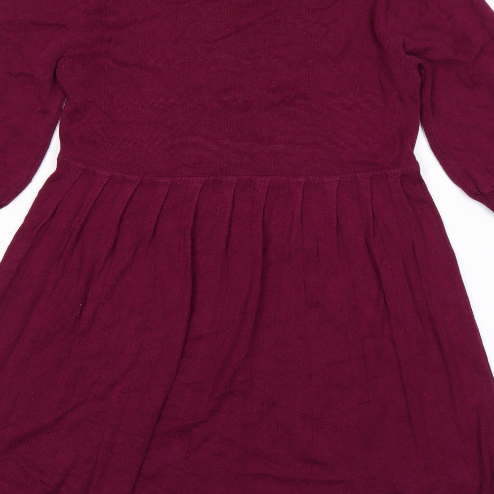 M&Co Womens Purple  Viscose Jumper Dress  Size M  Round Neck