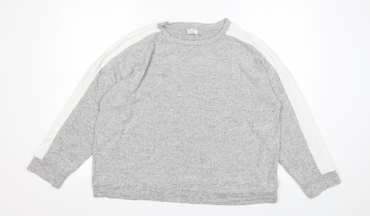 Jeff&Co Womens Grey Round Neck  Viscose Pullover Jumper Size 14
