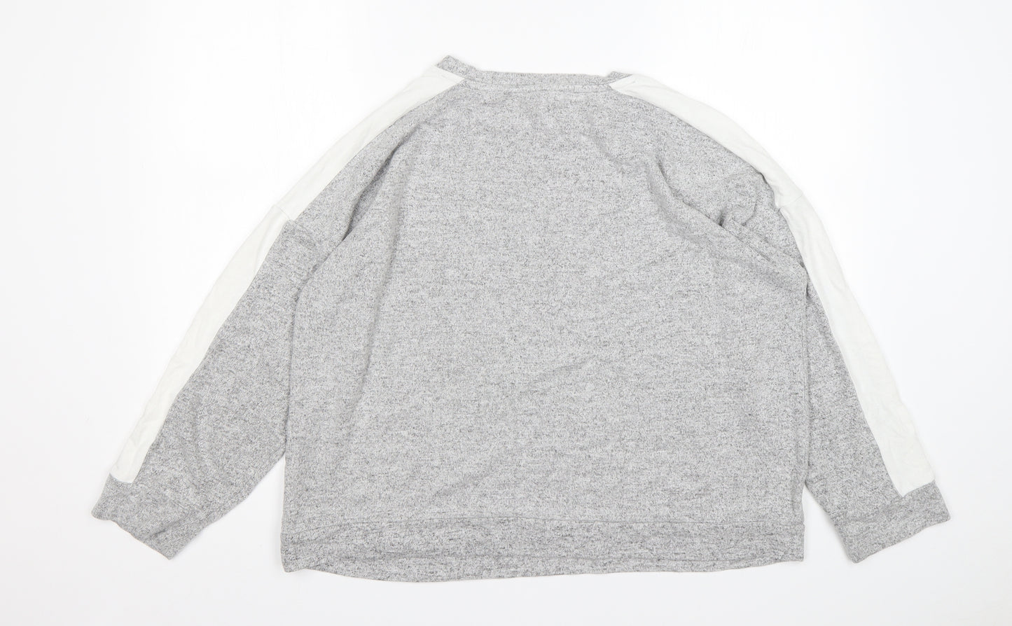 Jeff&Co Womens Grey Round Neck  Viscose Pullover Jumper Size 14