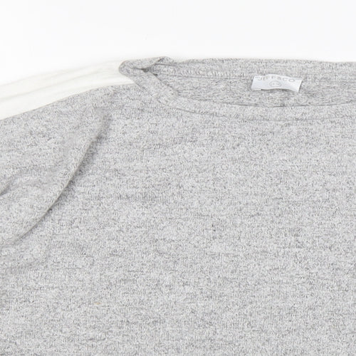 Jeff&Co Womens Grey Round Neck  Viscose Pullover Jumper Size 14