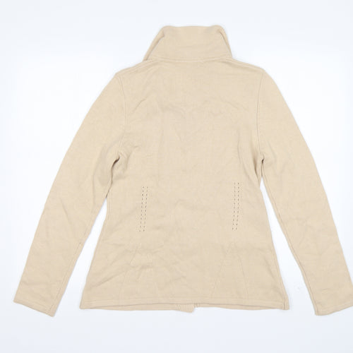 Gerry Weber Womens Beige Collared  Viscose Cardigan Jumper Size 10