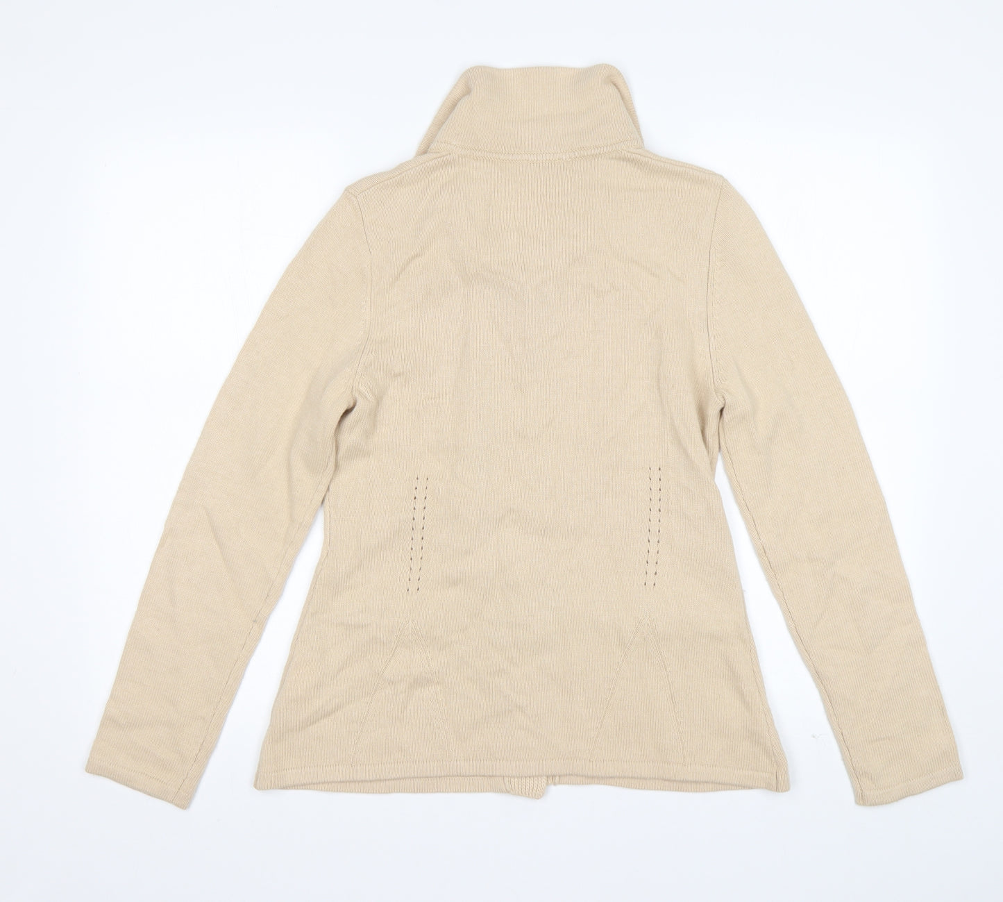 Gerry Weber Womens Beige Collared  Viscose Cardigan Jumper Size 10