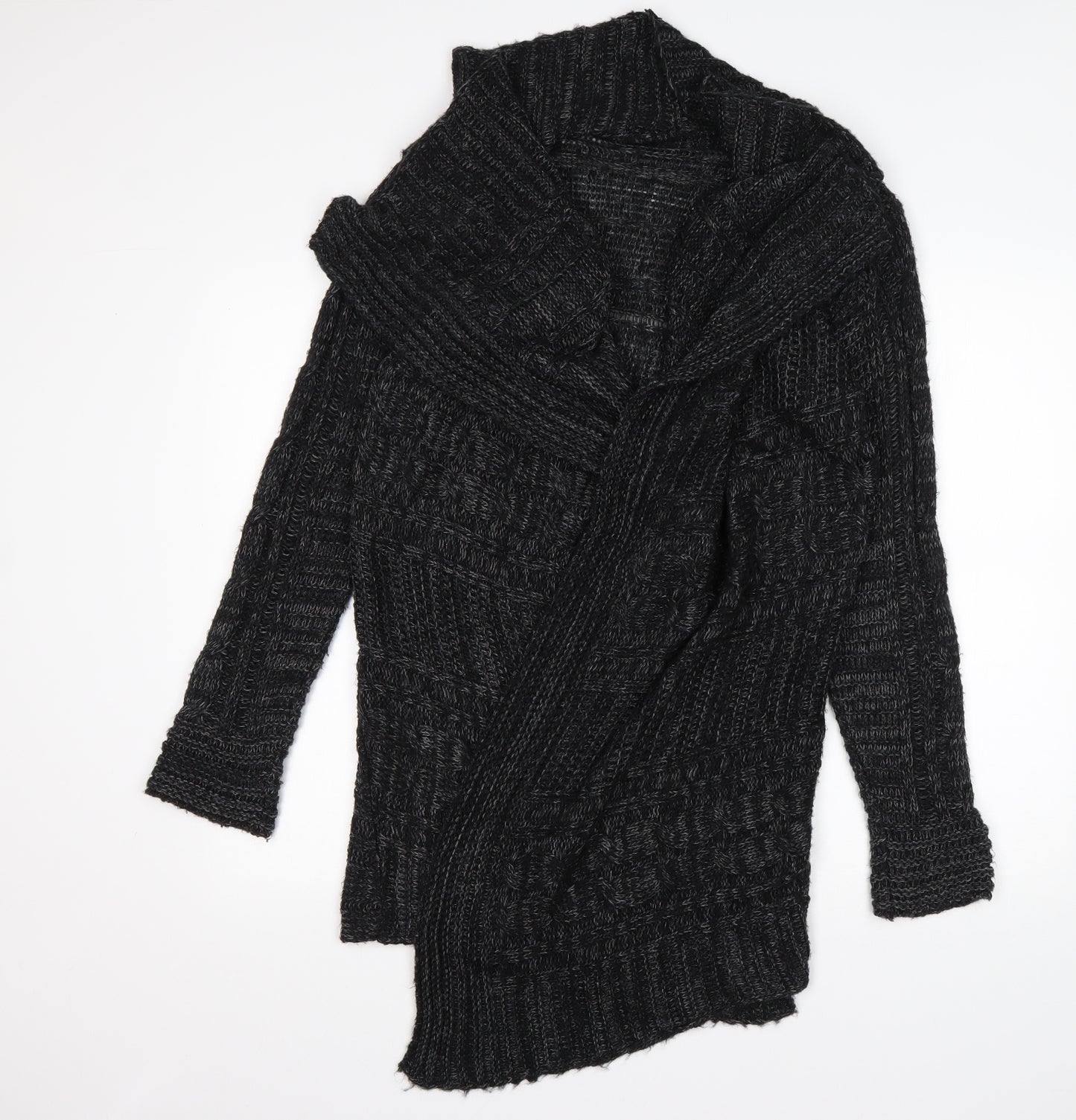 Preworn Womens Grey V-Neck  Acrylic Cardigan Jumper Size S