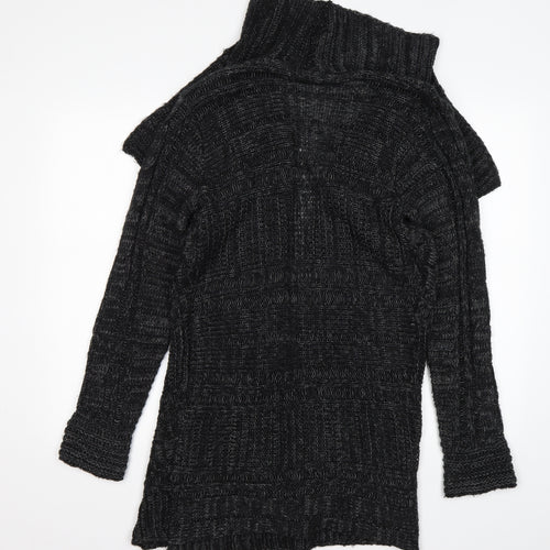 Preworn Womens Grey V-Neck  Acrylic Cardigan Jumper Size S