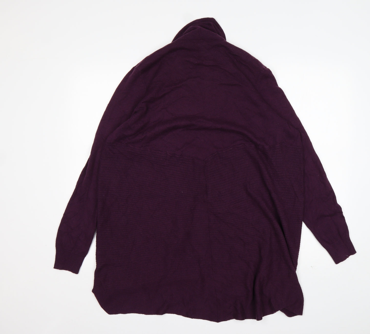 George Womens Purple V-Neck  Polyester Cardigan Jumper Size 16