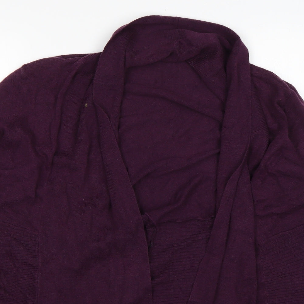 George Womens Purple V-Neck  Polyester Cardigan Jumper Size 16