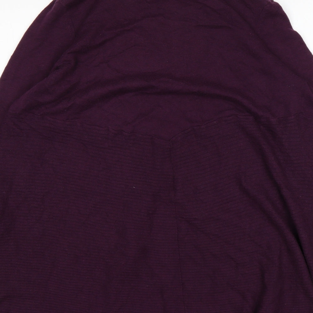 George Womens Purple V-Neck  Polyester Cardigan Jumper Size 16