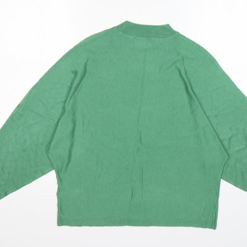 M&S Womens Green Round Neck  Acrylic Pullover Jumper Size S